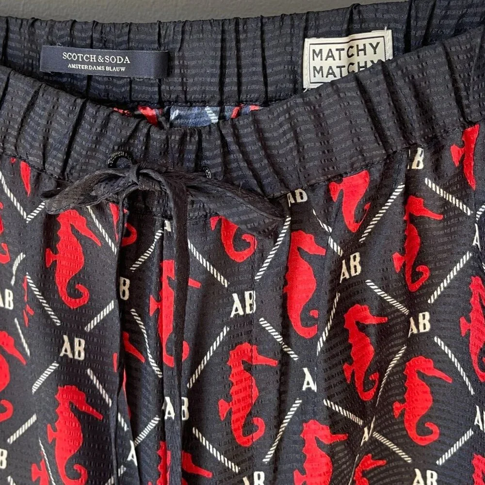 Scotch & Soda Amsterdams Blauw Matchy Seahorse Blazer & Pajama Style Pants Small - Picture 9 of 13